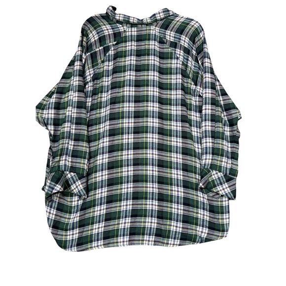 Urban Outfitters Green Oversized Plaid Flannel Shirt S - Picture 5 of 8